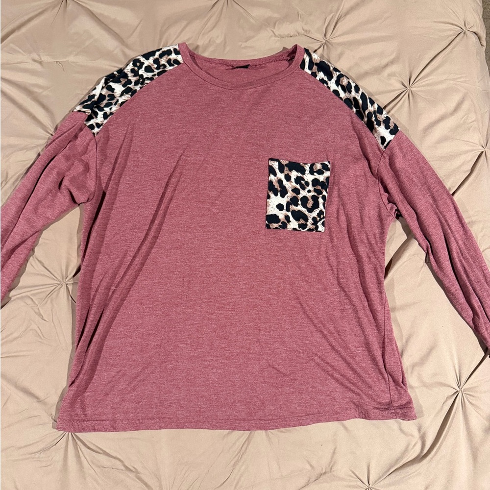 Leopard Print Long Sleeve Top